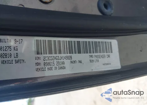 2018 Dodge Challenger Sxt z USA, uszkodzony, nr VIN 2C3CDZAG3JH149828